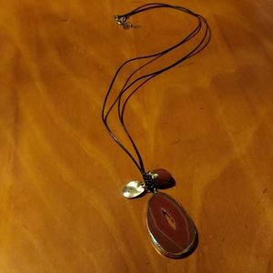Gold and Amber stone necklace